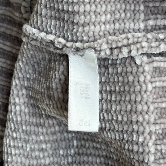 PJ Salvage Long Sleeve Gray Velour Sweater Cozy Knit Ribbed Crew Neck Pullover - Picture 6 of 6